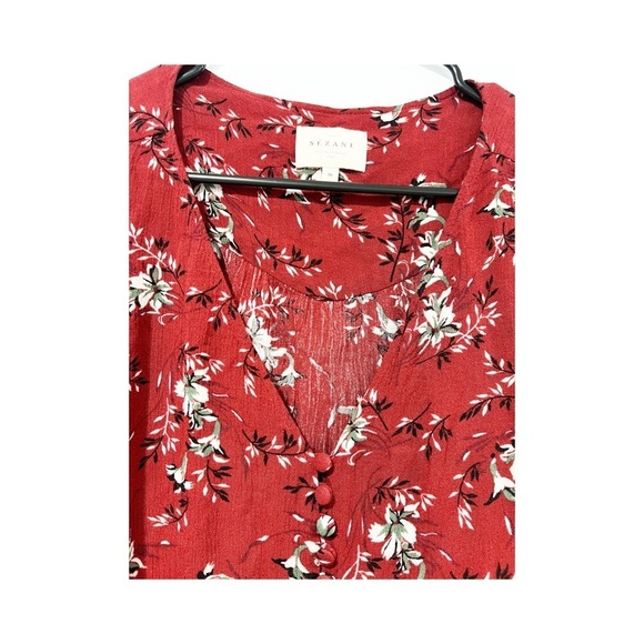 Sezane Red Floral Blouse - Picture 4 of 6